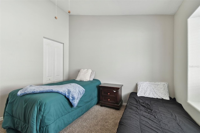 carpeted bedroom featuring a closet