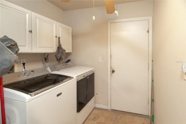 laundry area with cabinets and independent washer and dryer