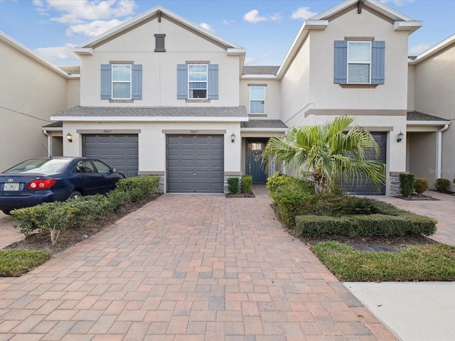 view of property with a garage