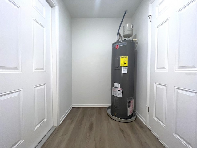 utility room with water heater