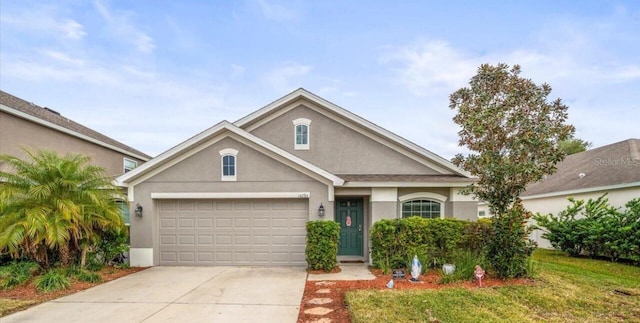 14284 Finsbury Dr, Spring Hill, FL 34609 - traditional-style home featuring driveway, stucco siding, and an attached garage