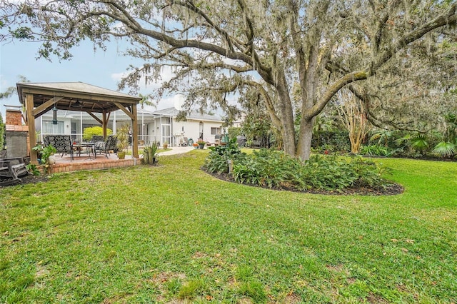 view of yard with a gazebo