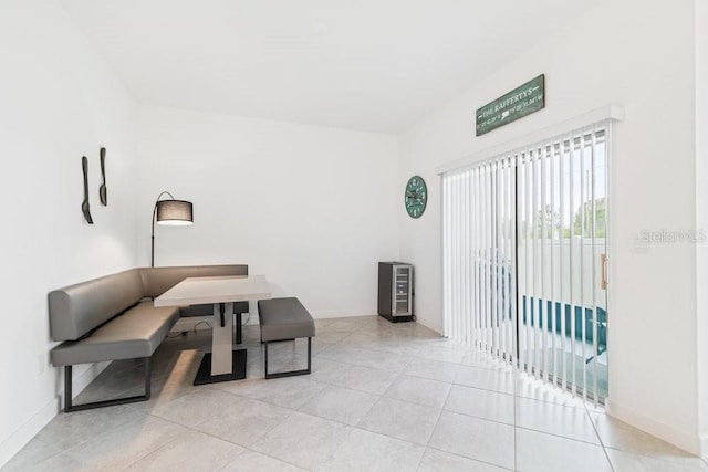 interior space featuring light tile patterned floors