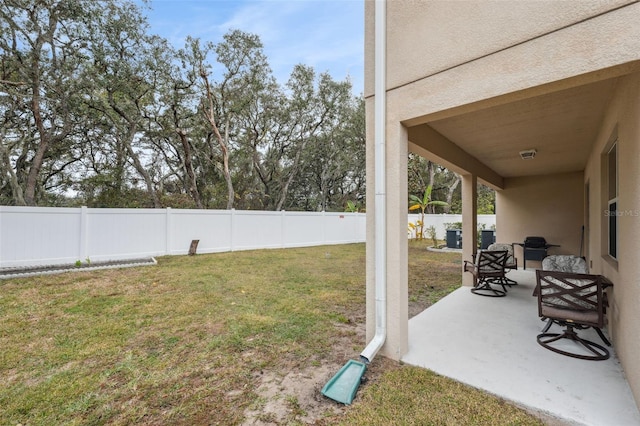 view of yard featuring a patio