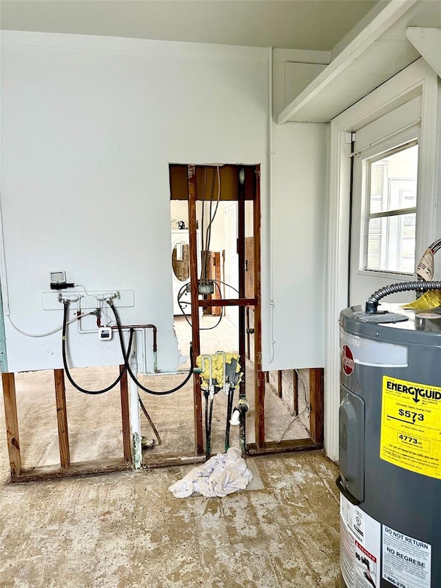 miscellaneous room with electric water heater