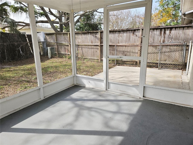 view of unfurnished sunroom