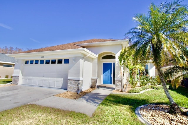 view of front of property featuring a garage