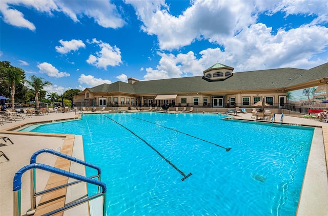 view of pool featuring a patio area