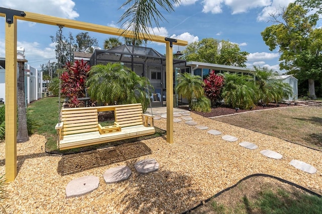 14124 Kulig Ct, Hudson, FL 34667 - view of yard featuring a lanai