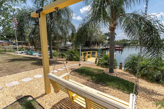 14124 Kulig Ct, Hudson, FL 34667 - view of yard featuring a water view and a boat dock