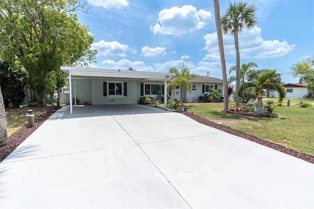 14124 Kulig Ct, Hudson, FL 34667 - single story home featuring a carport, concrete driveway, a front lawn, and stucco siding