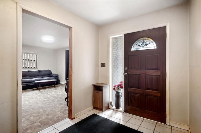 view of tiled foyer entrance