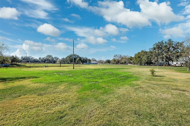 view of yard with a rural view