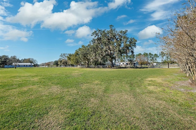 view of yard featuring a rural view