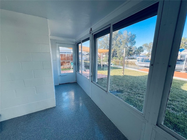 view of unfurnished sunroom