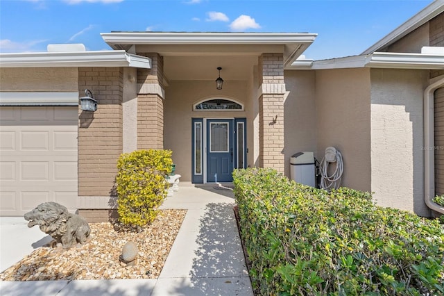 property entrance featuring a garage