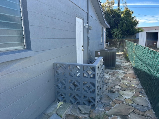 view of patio with central AC