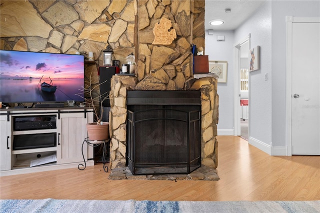 living room with light hardwood / wood-style floors