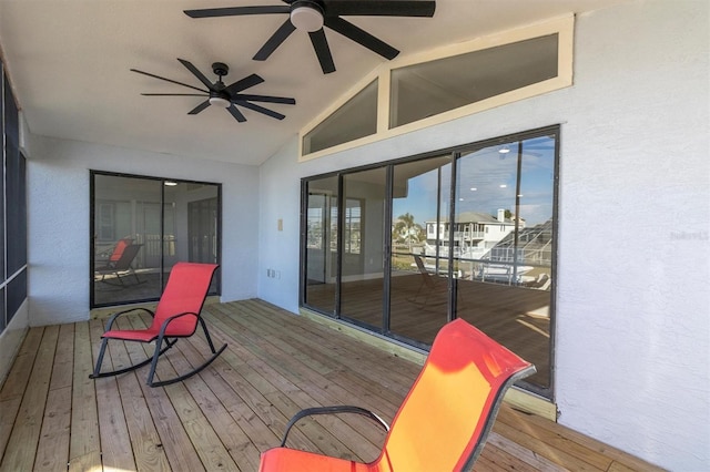 5925 Seaside Dr, New Port Richey, FL 34652 - deck with ceiling fan