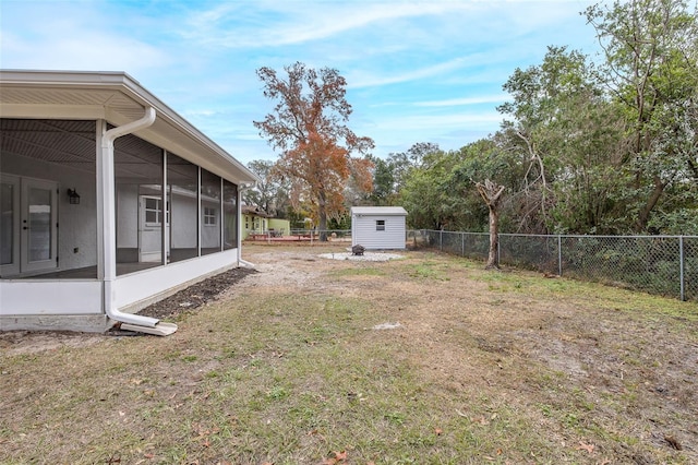 view of yard featuring a sunroom