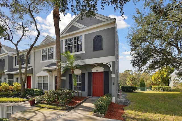 view of front of home with a front yard