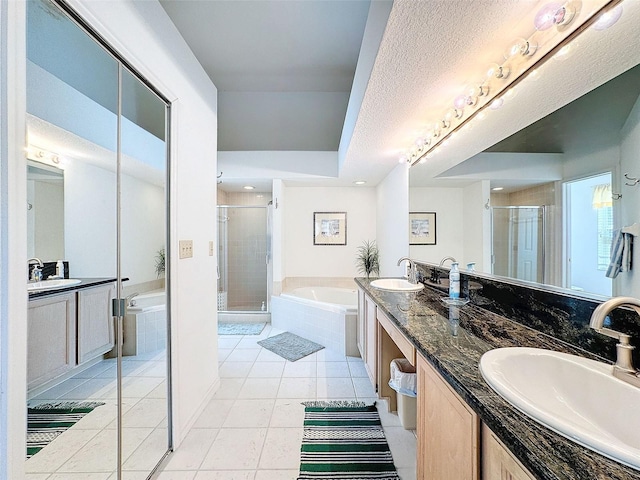 1203 Clays Trl Unit 406, Oldsmar, FL 34677 - full bath with double vanity, a sink, a bath, and a shower stall