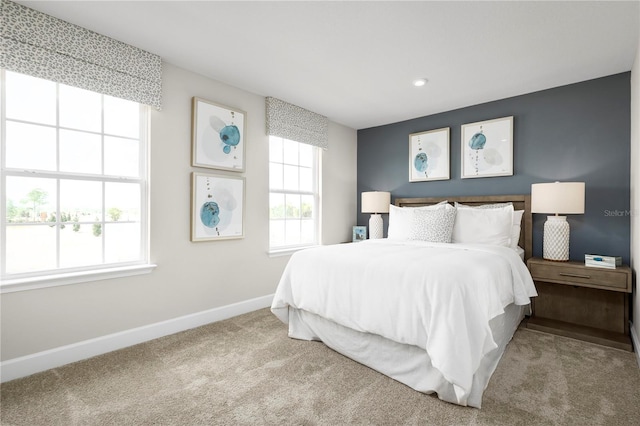 bedroom with carpet floors