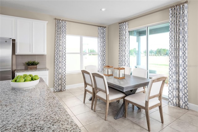 view of tiled dining space