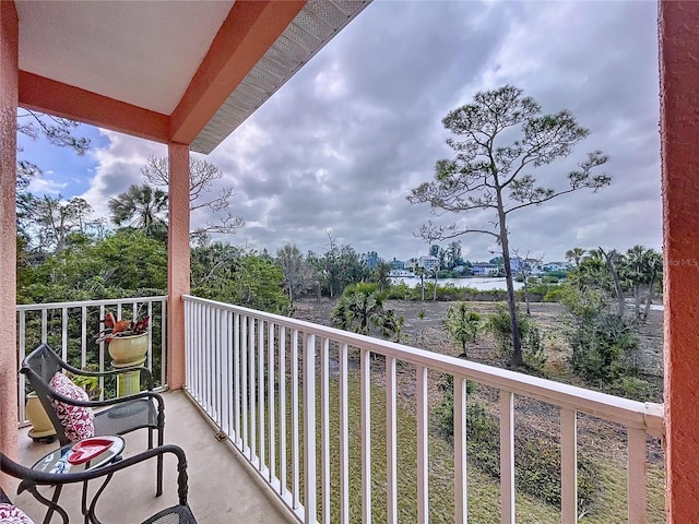 balcony with a water view