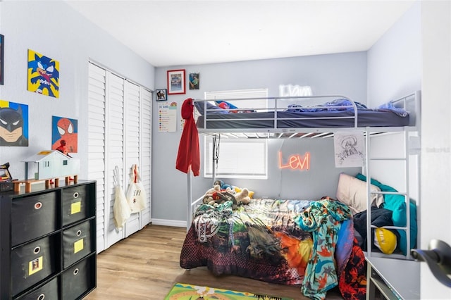 bedroom featuring light hardwood / wood-style floors