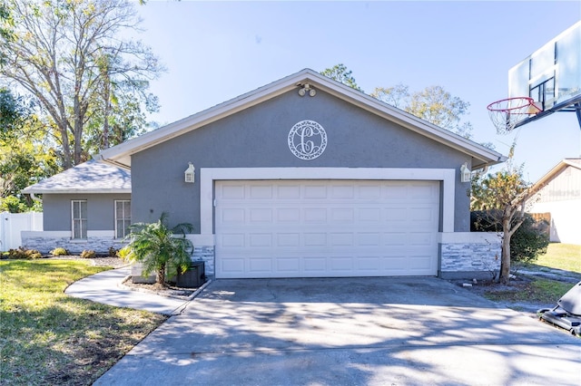 view of front of house with a garage