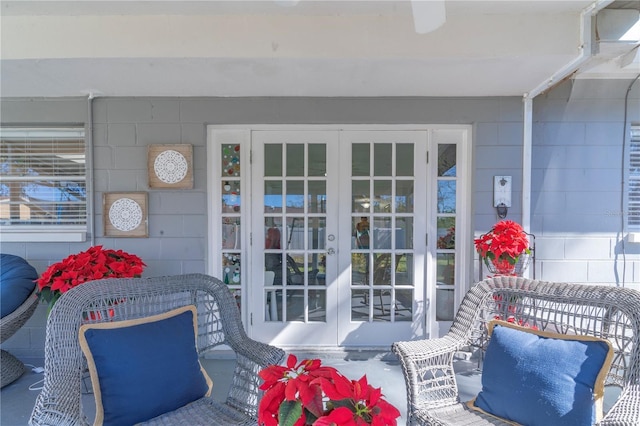 interior space with french doors