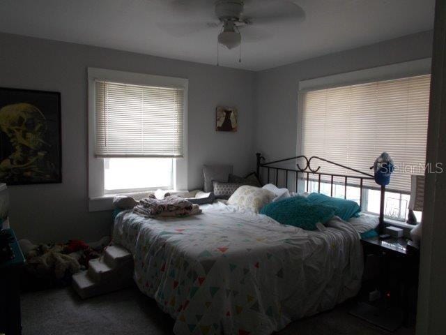 bedroom featuring ceiling fan