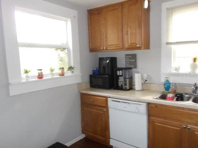 kitchen with a healthy amount of sunlight, sink, and dishwasher