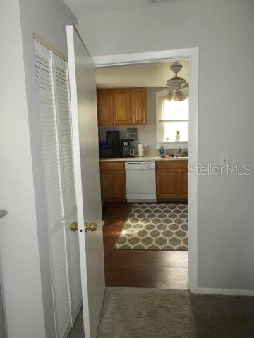 kitchen featuring white dishwasher