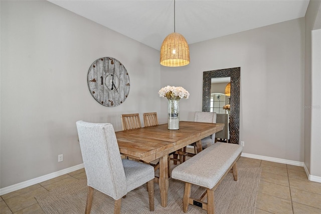 view of tiled dining room