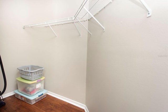 spacious closet featuring hardwood / wood-style flooring