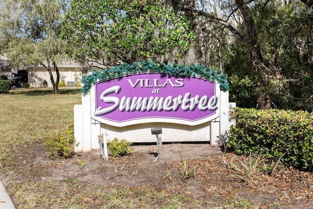 view of community sign