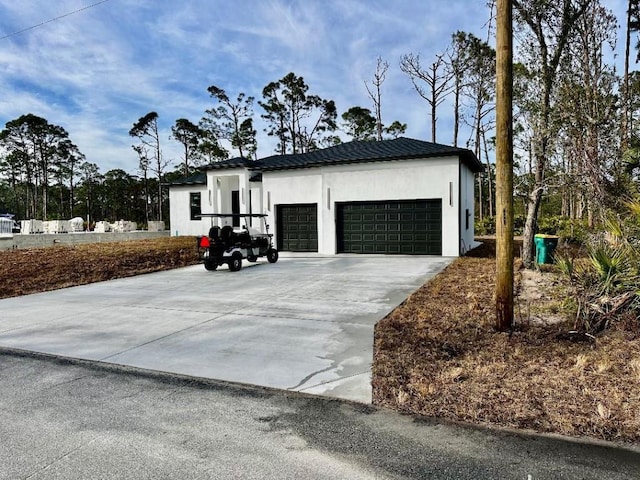 exterior space featuring a garage