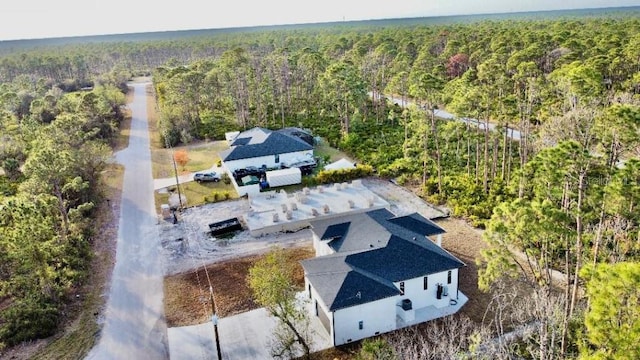 aerial view with a forest view