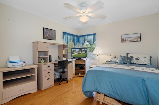 bedroom featuring light hardwood / wood-style flooring