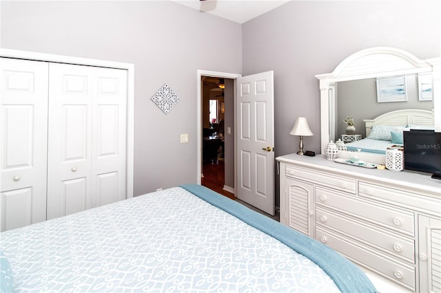 bedroom featuring a closet