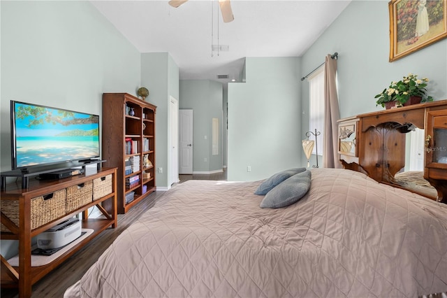 bedroom featuring dark hardwood / wood-style floors