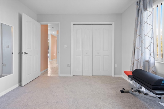 interior space with light colored carpet