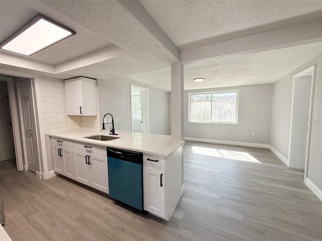 kitchen with white cabinetry, sink, and stainless steel dishwasher