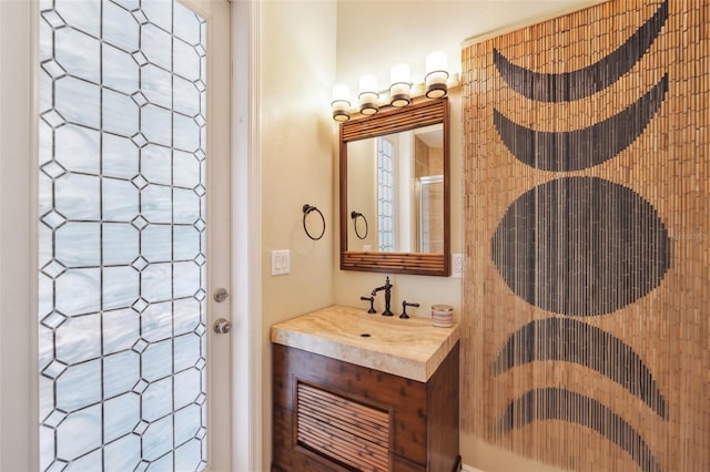 20200 Lace Cascade Rd, Land O Lakes, FL 34637 - full bathroom featuring vanity and a shower with door