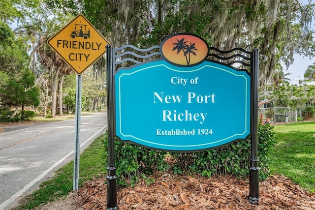 view of community sign