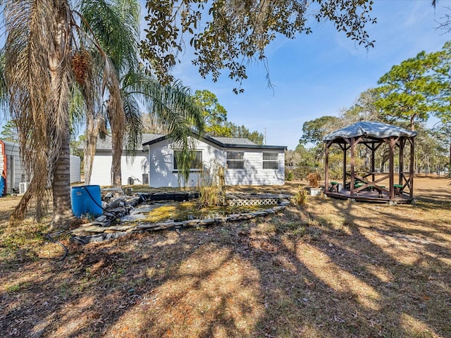 view of yard featuring a gazebo