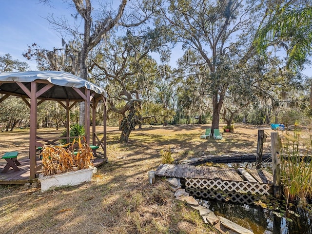 view of yard featuring a gazebo