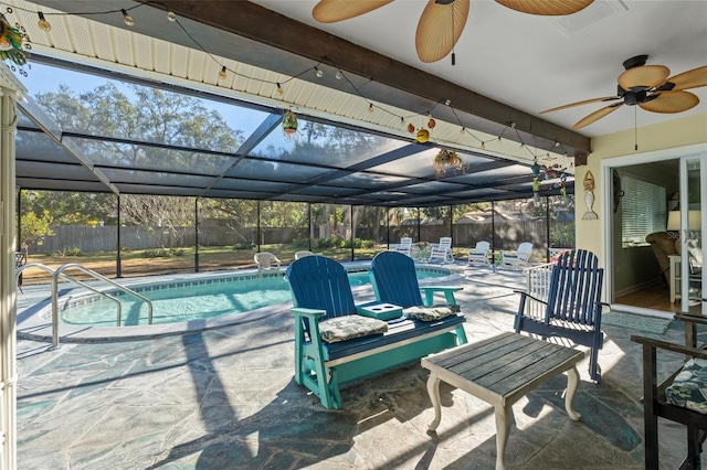 exterior space featuring a lanai and a patio area